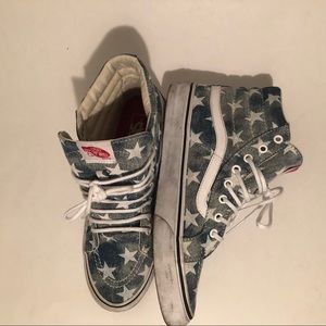 Vans Sk8-Hi Slims Distressed Denim Blue Stars